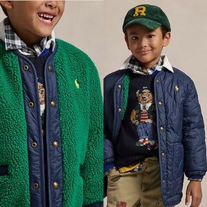 Polo Ralph Lauren Kids Green Navy Reversible Ripstop Down Jacket 2T NWT $175